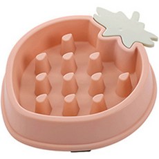 퍼플펫 반려동물 프룻 급체방지 식기 딸기, 핑크, 1개