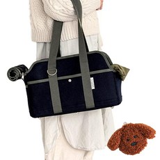바잇미 반려동물 이동 잇백, 네이비(가방), 브라운(강아지 참)