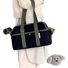 바잇미 반려동물 이동 잇백, 네이비(가방), 실버(강아지 참)