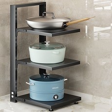 CK Living平底鍋收納架 3層, 黑色