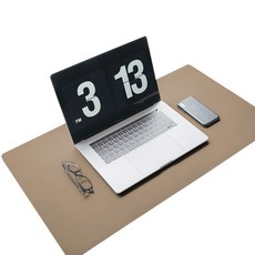 7A 양면 가죽 데스크매트 마우스 패드, 코코아 + 그레이