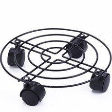 Lazenda 圓形帶輪移動式花盆底座, 黑色