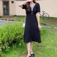 페이퍼먼츠 브이넥 슬림 클래식 하객 원피스 04044 빅사이즈 포함