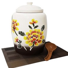 Paulers 驪州黃土米缸 10kg + 米瓢組, 雙色, 1套