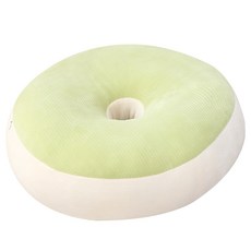 圓形辦公室臥室用甜甜圈坐墊, 綠色 + 白色, 2個