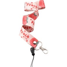 라니마켓 부드러운 촉감 비비드 칼라 핸드폰 목걸이줄 다용도 스트랩, 피치, 1개