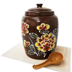 Pauwels黃土米缸+瓢組 黑青瓷 10kg, 單一顏色, 1個