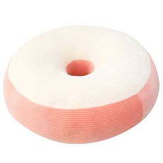 圓形辦公室臥室用甜甜圈坐墊, 白色 + 粉色, 2個