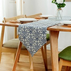 Homeflow 陶瓷感圖案古典桌旗, 30 x 180 cm, 混合色