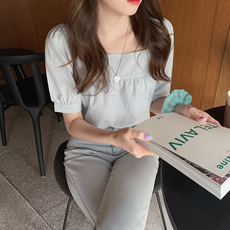 Doobom 女款細格紋短袖襯衫