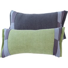 숙면예감 순면 피그먼트 패치형 메밀 베개, 검정 + 초록, 2개