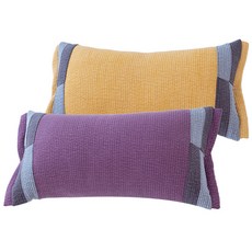 숙면예감 순면 피그먼트 패치형 메밀 베개, 노랑 + 보라, 2개