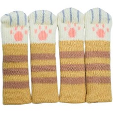 봄봄리빙 귀여운 고양이 발바닥 모양 의자다리 커버 4p, 브라운