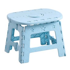 라온팩토리 리온 타원형 심플 깔끔 휴대용 접이식 미니의자, 블루