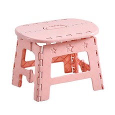 라온팩토리 리온 타원형 심플 깔끔 휴대용 접이식 미니의자, 핑크