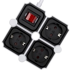 Power Zone 俄羅斯方塊高容量設計省電3孔延長線, 1.5m, 黑色 + 白色, 1個