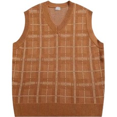 MA 格子緹花針織背心