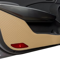 블랙라벨 인조가죽 차량용 도어커버 4p, 르노삼성 XM3, 브라운, 르노삼성