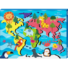 KML Holdings 3D畫框型世界旅行圓形DIY鑽石畫 46 x 33.5 cm, 混合色, 1個