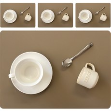 로흐야 국산 로야 스퀘어 실리콘 식탁매트 4p 대, 피넛커피, 430 x 280 mm, 4개