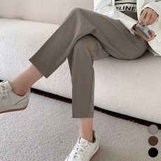 페이퍼먼츠 여성용 클립 단추 밴딩 허리 8부 슬랙스 03862