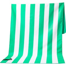 Real Cody 雙面絲絨游泳運動毛巾 150 x 70 cm, 亮綠色條紋, 1個