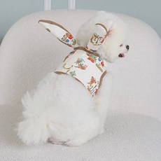 AMYLOVESPET 狗狗森林兔子胸背帶, 象牙白