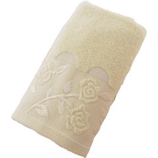 拉長放大入浴用純棉運動毛巾 40*90cm, 一朵花黃色, 1個