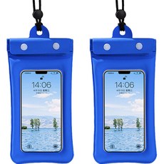 TNP 按扣式彩色掛繩防水袋, 藍色, 2個