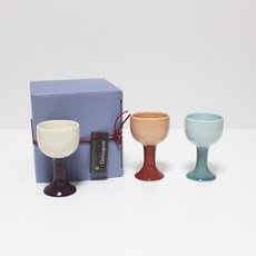 Moonsalt Pottery Sensibility 手柄燒酒杯 3 件套光面雙色禮品套組, 1套, 3種燒酒杯