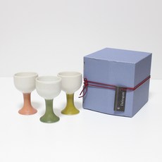 Moonsalt Pottery Sensibility 手柄燒酒杯 3 件啞光雙色禮品套組, 1套, 3種燒酒杯