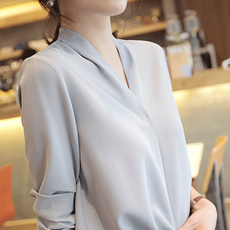 女款Doobom V領雪紡襯衫