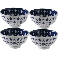 LOKO LIVING Polico Star 飯碗, 4個, 藍色