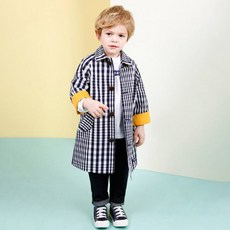 JELISPOON 童款高級格紋印花風衣外套