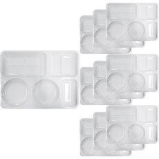 韓國製 Roya 團體膳食 美耐皿 新方形 餐盤 705 10入, 奶油色, 10個