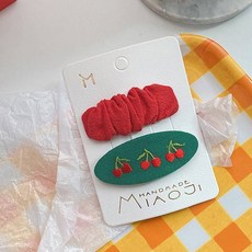 JOYMULTI 幼兒花朵刺繡粉彩素色BB夾2件組