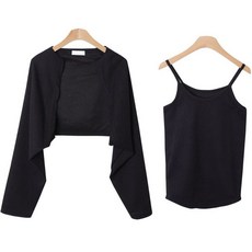 여성용 네비트 슬림핏 볼레로 끈나시 세트 cpset2562k32