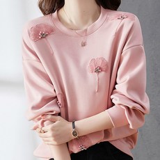 ATTERLIC 女款圓領釘珠刺繡T恤 01770