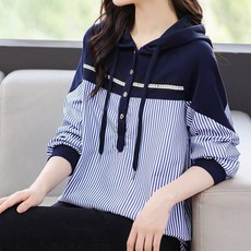 ATTERLIC 女款Pika條紋刺繡連帽T恤 01797