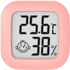 Markhas迷你微笑溫濕度計 粉紅, 1個, 黑色