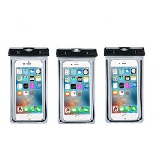 Dahaeyu 智慧多彩透明防水袋, 黑色, 3個