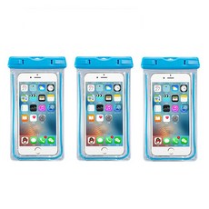 다해유 스마트 컬러풀 투명 방수팩, 하늘블루, 3개