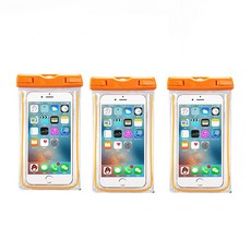 다해유 스마트 컬러풀 투명 방수팩, 오렌지, 3개