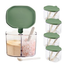 inbloom 多隔層調味罐 500ml + 湯匙組 綠色, 5套