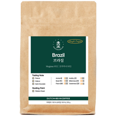 DUTCH&BEAN 巴西曼特寧NY2烘焙咖啡豆, 無研磨咖啡豆, 200g, 1包