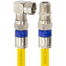 Soltop 韓國製高級型RF天線 黃色L型延長電視同軸手工線材 50M, SOLTOP-1194