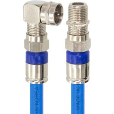 솔탑 국산 고급형 RF 안테나 블루 꺾임 연장 TV 동축 수제작 케이블 15M, SOLTOP-1164, 1개