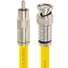 SOLTOP 韓國製 高級型 RCA TO BNC 5C 壓接 防水 TV同軸電纜 黃色, SOLTOP-877