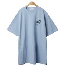 여성용 스왈로 롱 트임 프린팅 오버핏 티셔츠 cpt12035k32