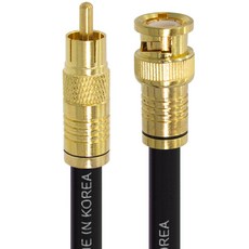 Soltop 韓國製 高級鍍金 RCA轉BNC 5C 壓縮式防水電視同軸電纜 黑色, SOLTOP-889